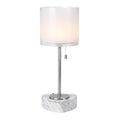 **Lampa biurkowa z marmurową podstawą i szklanym kloszem**