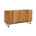**Elegancka komoda z drewna z metalowymi detalami**
